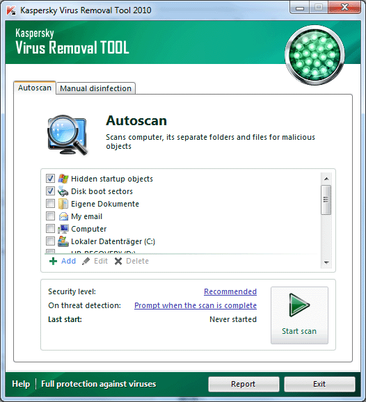 Kaspersky VRT (Virus Removal Tool)