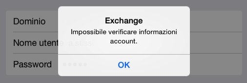 Exchange Server : Impossibile configurare account di posta su smartphone