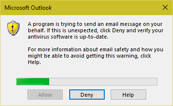 Modifica le opzioni di accesso programmatico di Outlook
