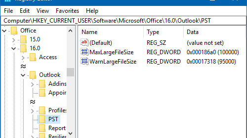Limiti PST & OST file in Microsoft Outlook